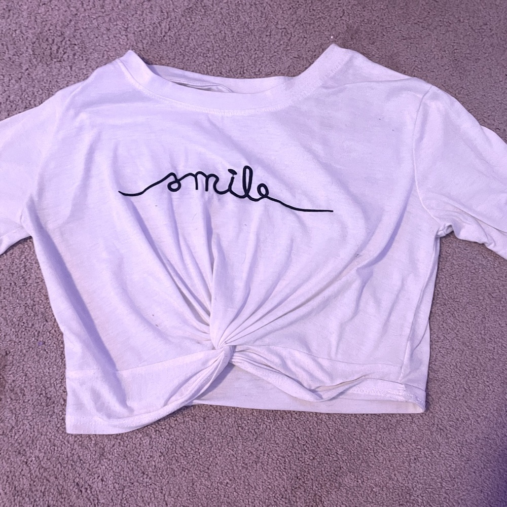 a smile cropped shirt